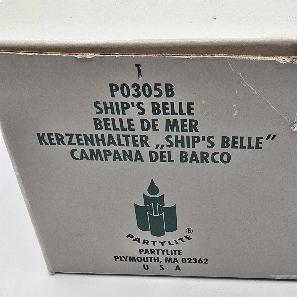Partylite P0305B Brass Ships‎ Bell Wall Sconce Tabletop Candle Holder Finger